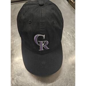 Colorado Rockies Hat Cap Strap Back Black MLB Baseball